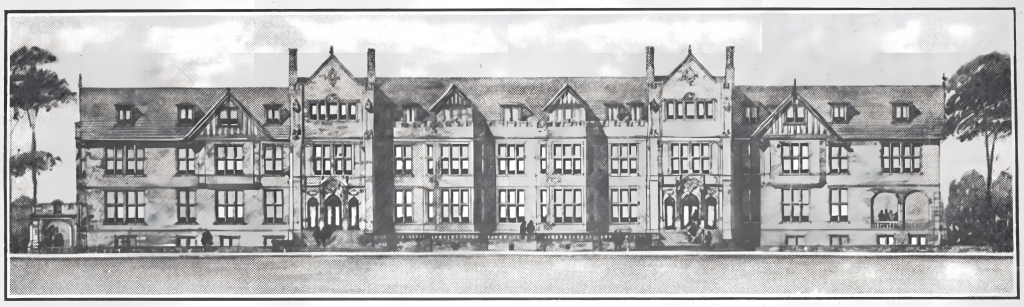 Black and white proposed drawing of the Missouri Student Union Building form 1916