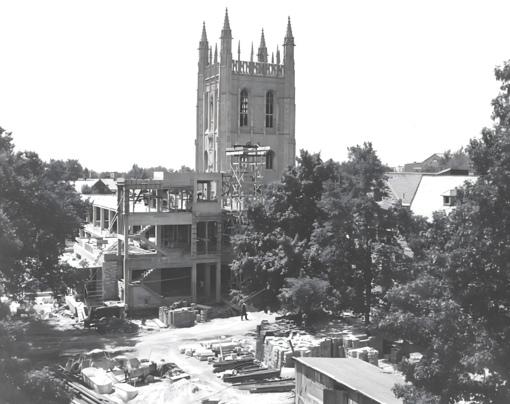 Construction on the north wing of the Memorial Student Union in 1951