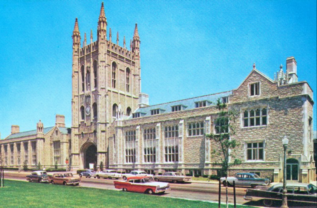The completed Memorial Student Union from 1963