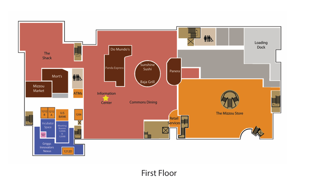 The first floor of the MU Student Center