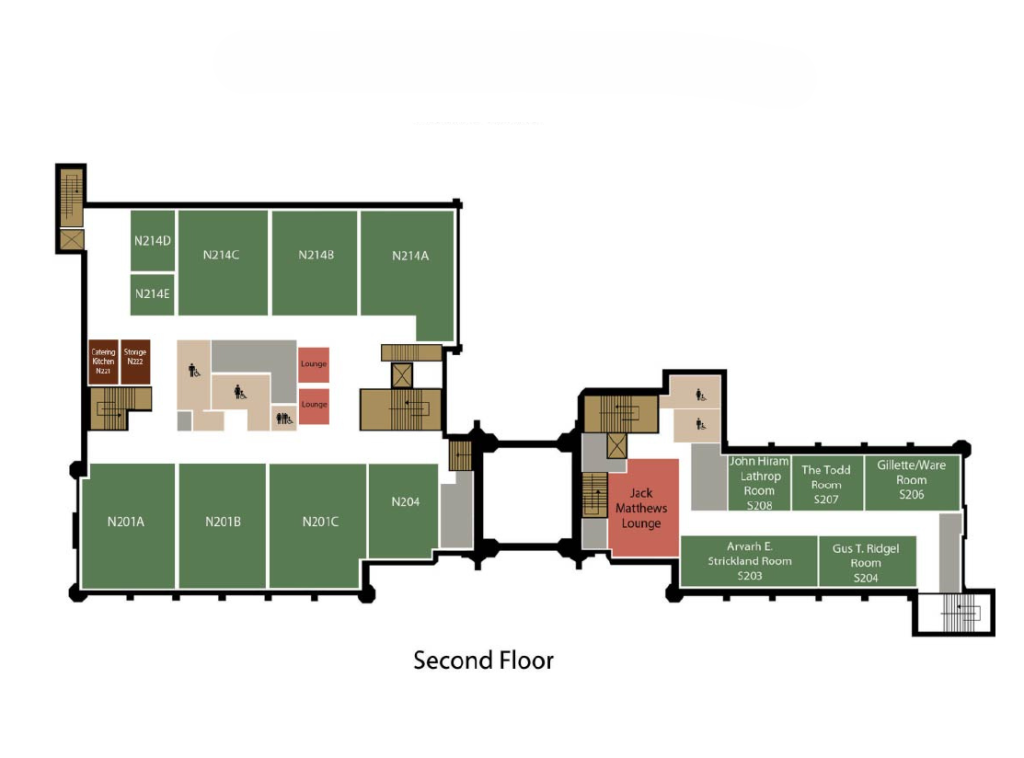 The second floor of Memorial Student Union